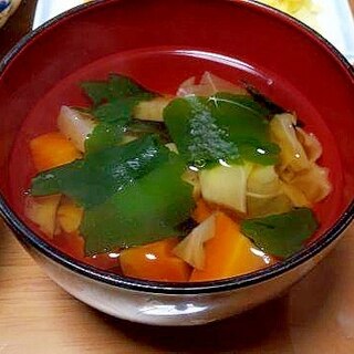 こんにゃくと野菜の和風スープ